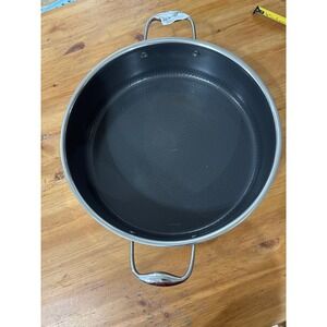 HexClad Hybrid 12 Inch Deep Saute Pan Stainless Steel Non-Stick Dual Handle